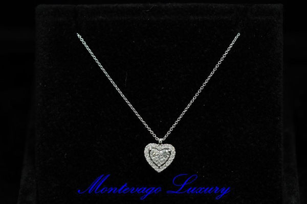 COLLANA CON CUORE DI DIAMANTI 0 28 CT