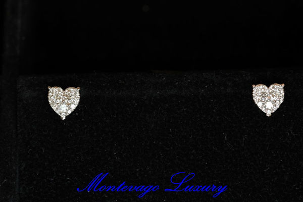 Immagine di ORECCHINI A CUORE CON DIAMANTI 0.72 CT