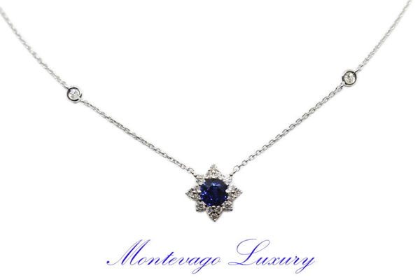 Immagine di COLLANA CON ZAFFIRO 0.65 CT E DIAMANTI
