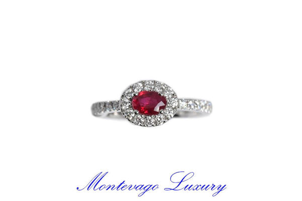 Immagine di ANELLO RUBINO 0.52 CT E DIAMANTI