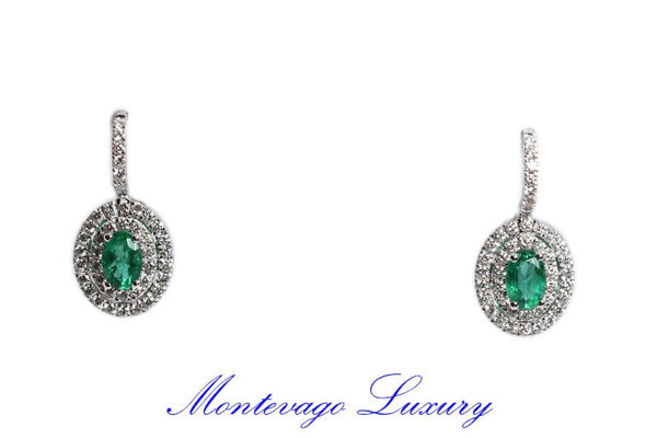 Picture of Orecchini a monachella smeraldi e diamanti