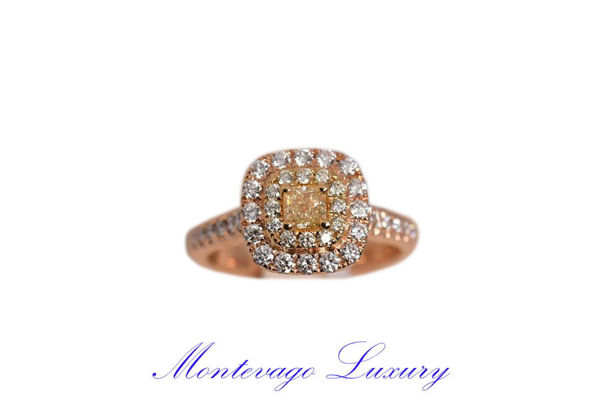 Immagine di ANELLO ORO ROSA DIAMANTI E DIAMANTE FANCY 0.36 CT