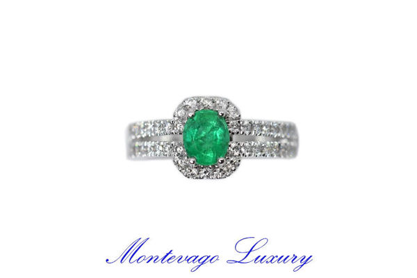 Immagine di ANELLO CON SMERALDO 1.01 CT E DIAMANTI 0.62 CT