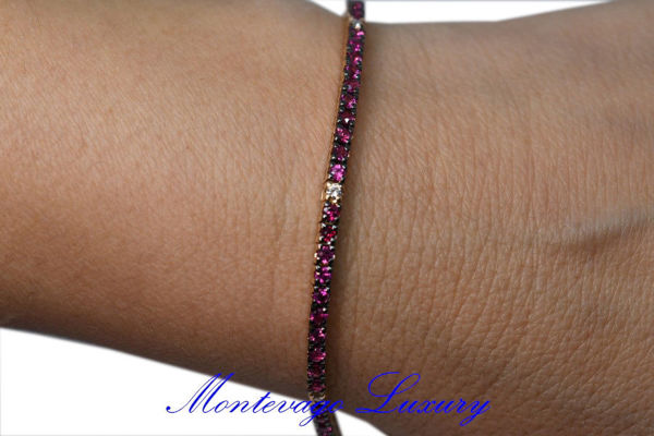 Picture of BRACCIALE TENNIS ORO ROSA, RUBINI E DIAMANTI