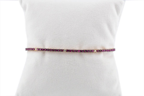 Picture of BRACCIALE TENNIS ORO ROSA E RUBINI