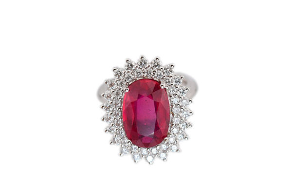 Immagine di ANELLO CON RUBINO E DIAMANTI