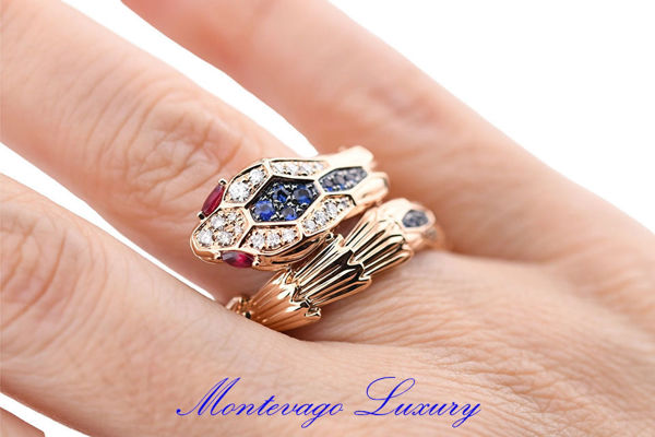 Immagine di ANELLO SERPENTE OCCHI DI RUBINO
