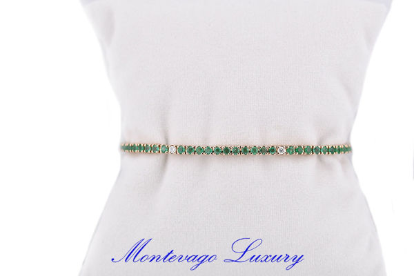 Picture of BRACCIALE TENNIS CON SMERALDI 3.29 CT E DIAMANTI
