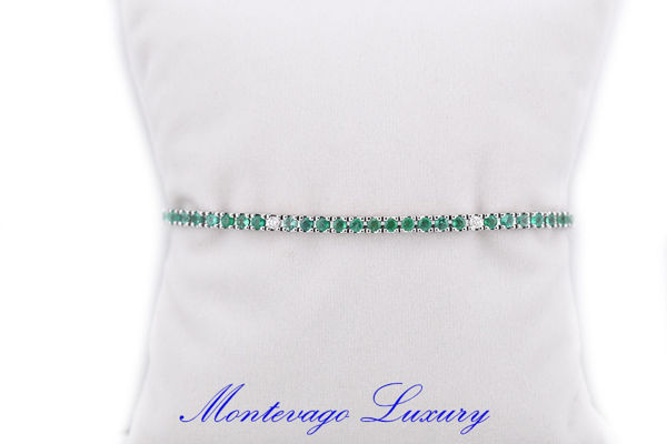 Immagine di BRACCIALE TENNIS CON SMERALDI 3.85 CT E DIAMANTI
