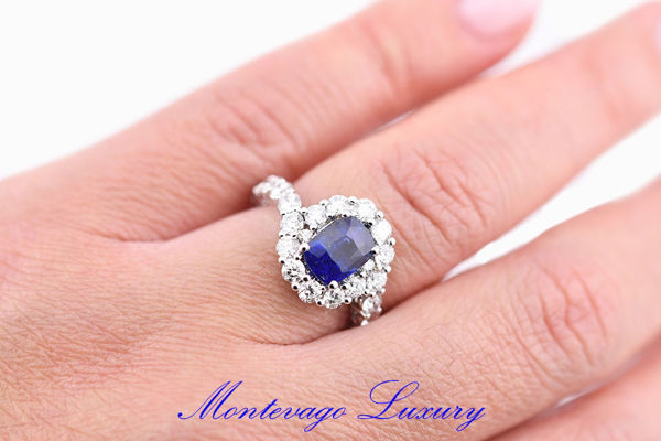 Immagine di ANELLO CON ZAFFIRO 2.65 CT E DIAMANTI