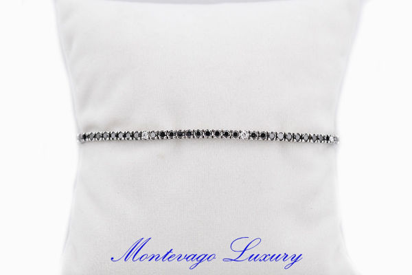 Picture of BRACCIALE TENNIS CON DIAMANTI NERI 4.31 CT E BIANCHI