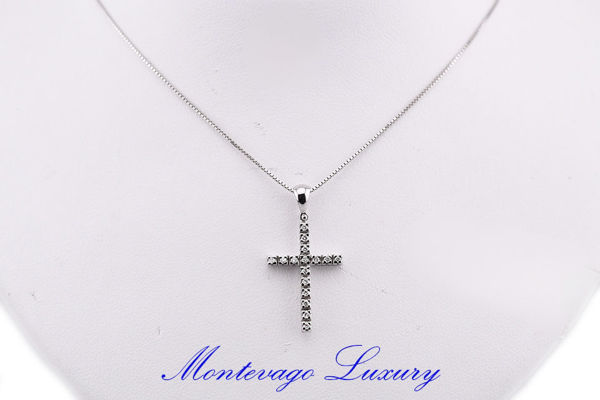 Immagine di COLLANA CON CROCE DI DIAMANTI 0.40 CT