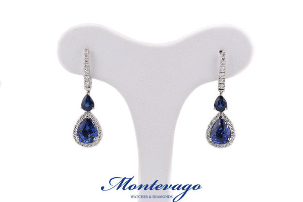 Immagine di ORECCHINI PENDENTI CON ZAFFIRI E DIAMANTI